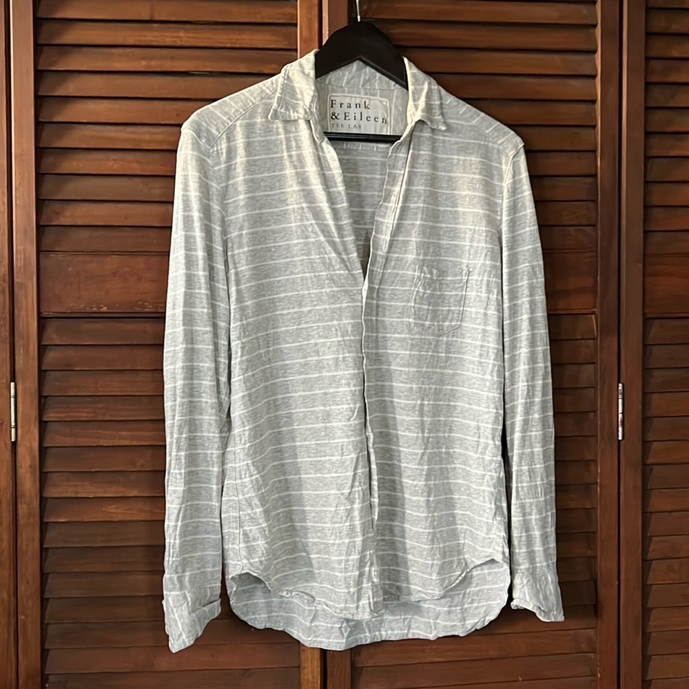 Frank & Eileen Tee Lab Stripe Essentials Jersey Button Up Top